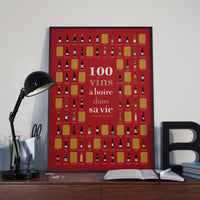 100 vins à boire dans sa vie (Poster à gratter)