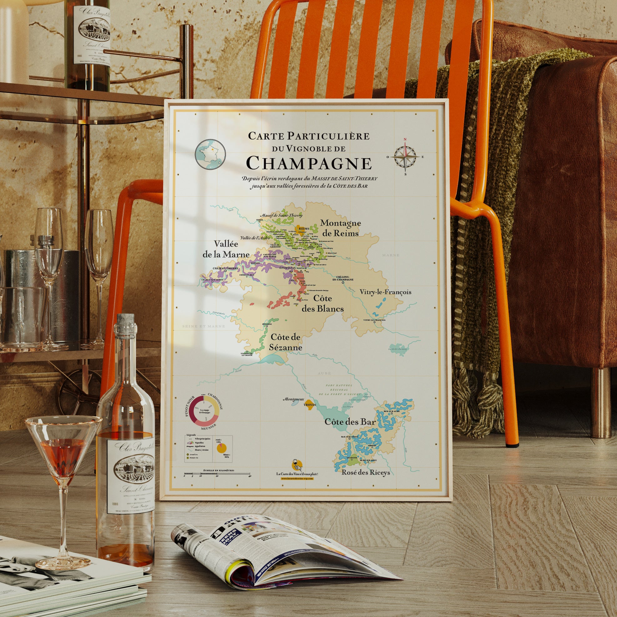 Champagne Wine Map - Poster 50 x 70 cm – La Carte des Vins s'il vous plaît