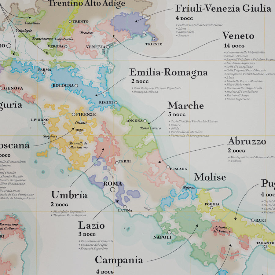 Affiche Carte des Vins : Régions de France - Les Raffineurs
