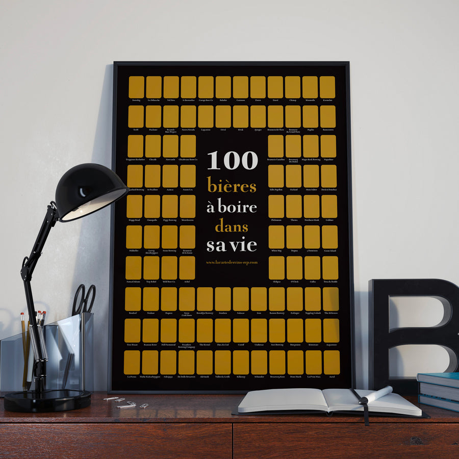 100 bières à boire dans sa vie (Poster à gratter)