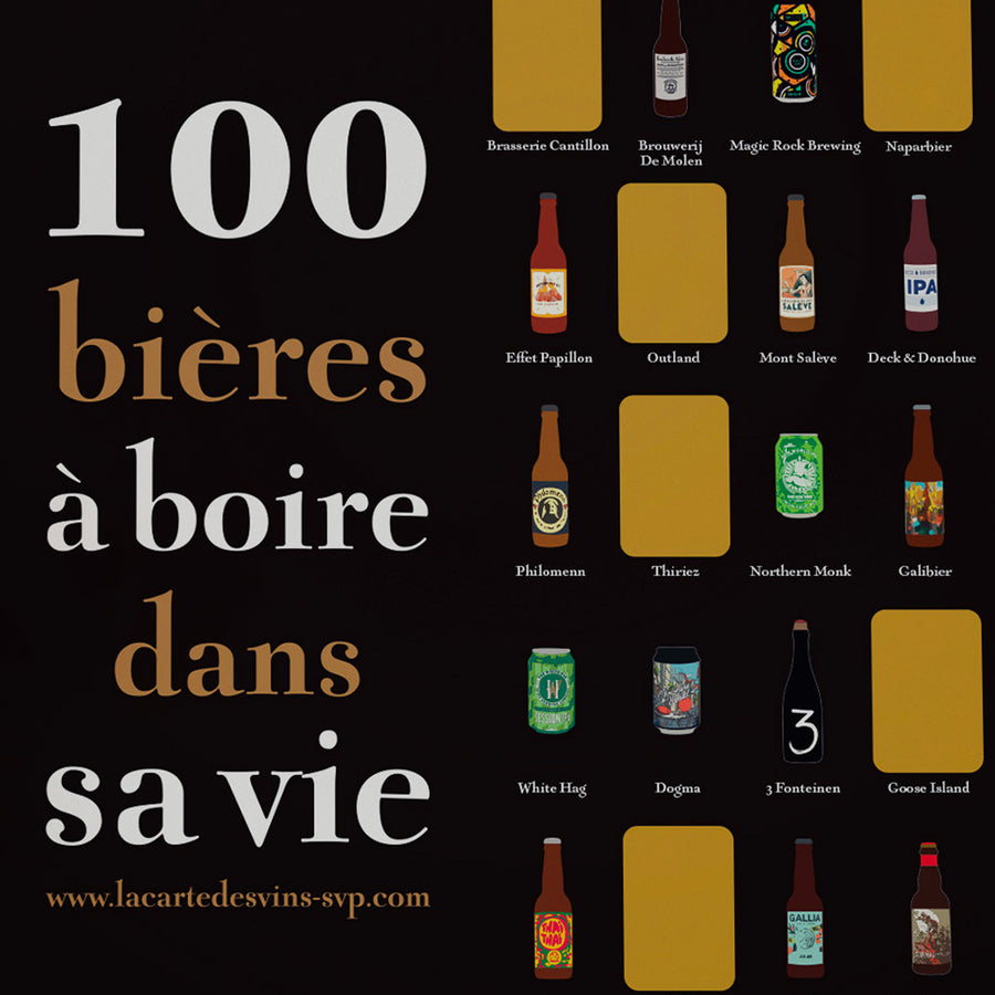100 bières à boire dans sa vie (Poster à gratter)
