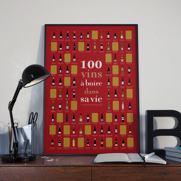 100 vins à boire dans sa vie (Poster à gratter)