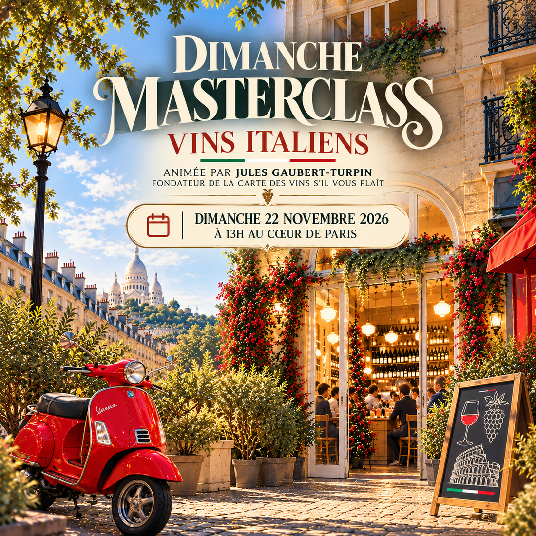 Masterclass "Vins Italiens" à Paris - 22 novembre 2026