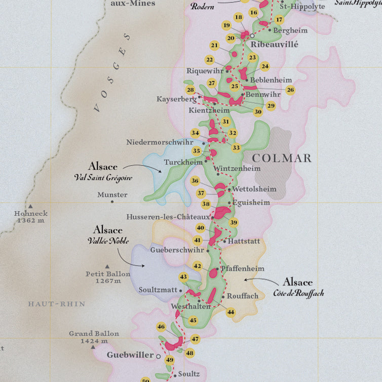 carte vins alsace