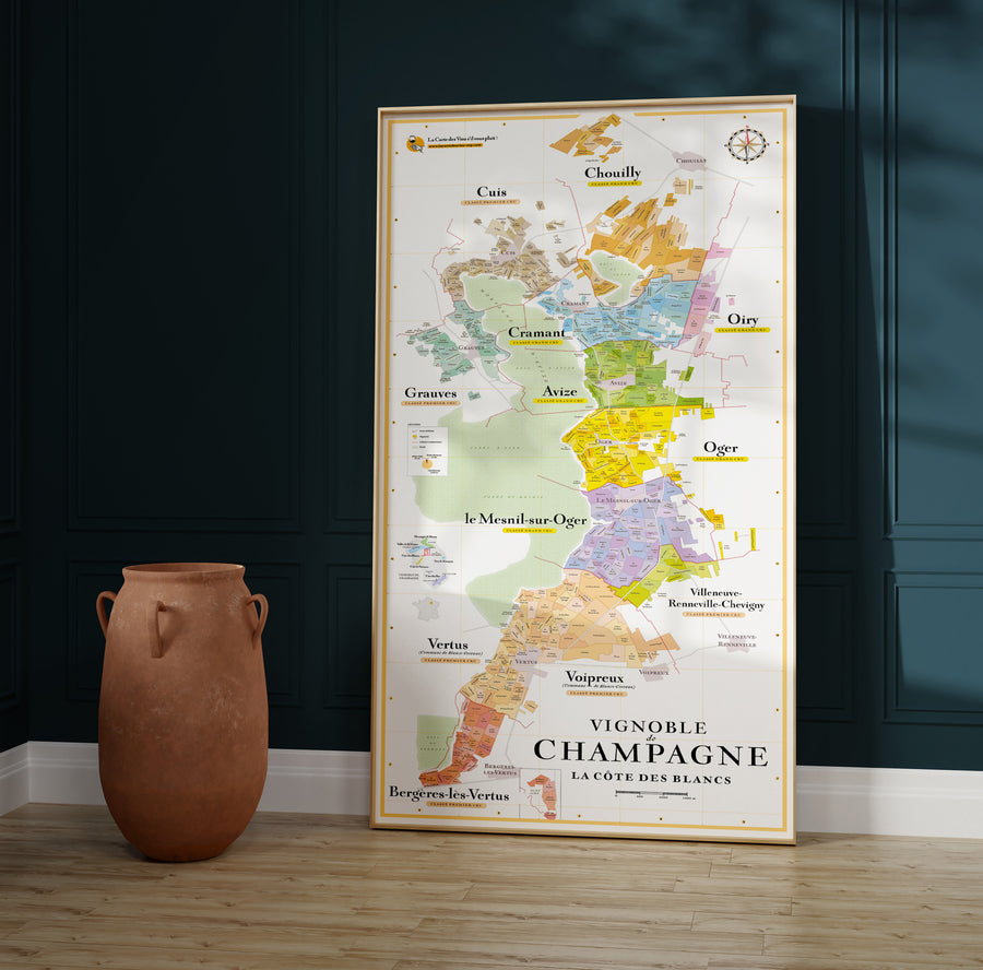 Carte des Crus de Champagne (La Côte des Blancs)