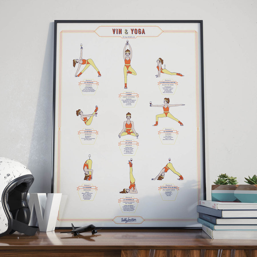 Affiche Vin & Yoga - 50 x 70 cm – La Carte des Vins s'il vous plaît