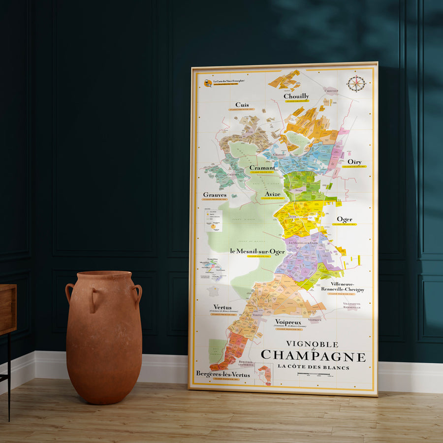 Map of Champagne Crus (La Côte des Blancs)