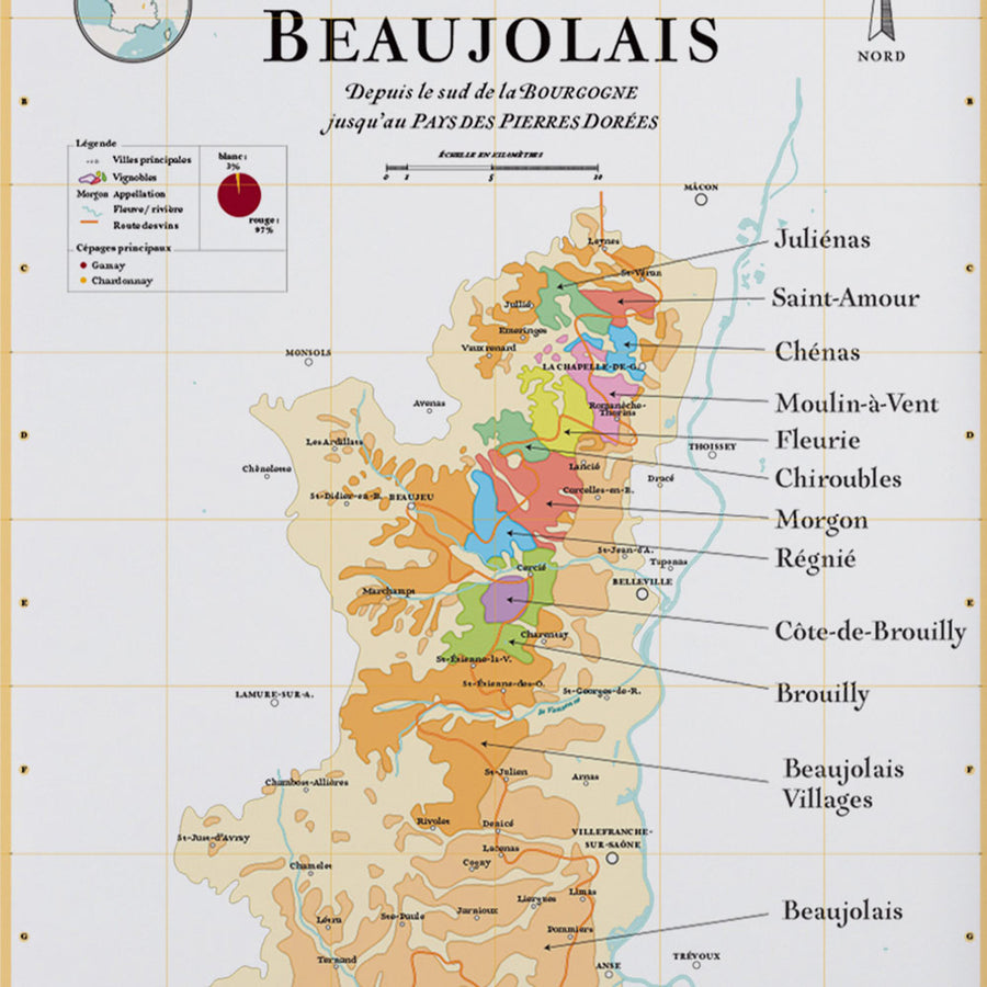 carte vins cru beaujolais