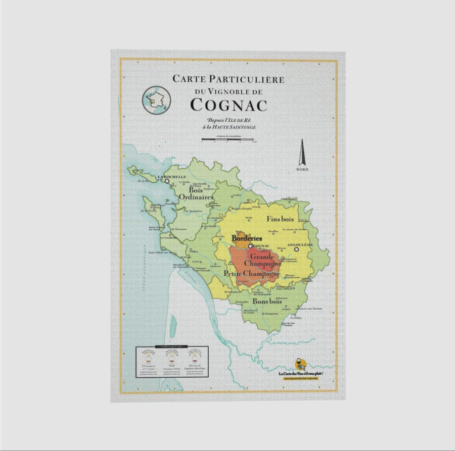 Map of Cognac on canvas