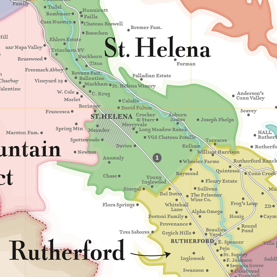 Napa Valley Wine Map