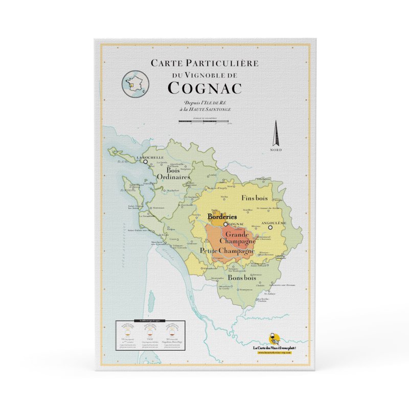 Carte de Cognac sur toile – La Carte des Vins s'il vous plaît