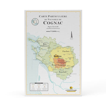 Map of Cognac on canvas