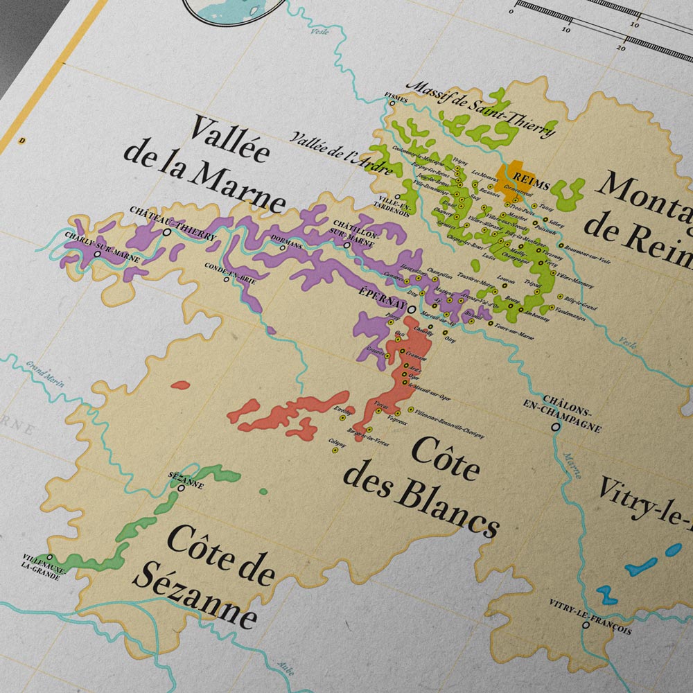 Champagne Wine Map - Poster 50 x 70 cm – La Carte des Vins s'il vous plaît