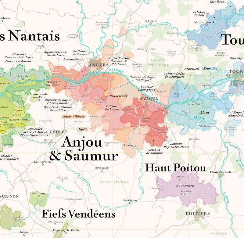 Carte des Vins de Loire - Affiche 50 x 70 cm – La Carte des Vins s'il ...